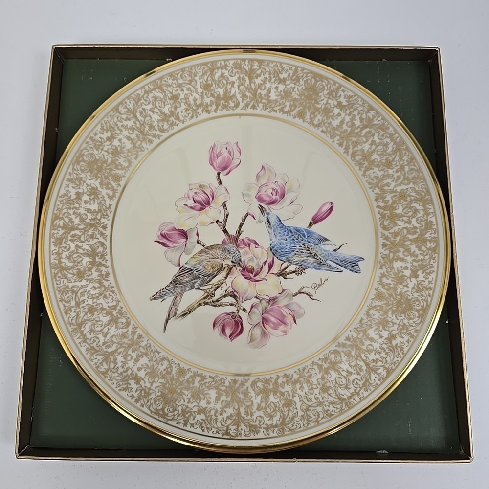 Lenox China Boehm Mountain Bluebird Bird Plate 1972 Limited Edition USA